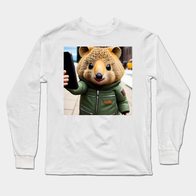 Quokka Selfie 07 Long Sleeve T-Shirt by Jaymz Weiss Designz